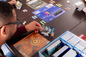 Stonemaier Vantage planet map reveals interconnected regions for strategic planning.