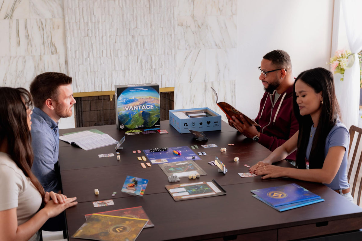 Stonemaier Vantage remote play uses audio to support cooperative storytelling.