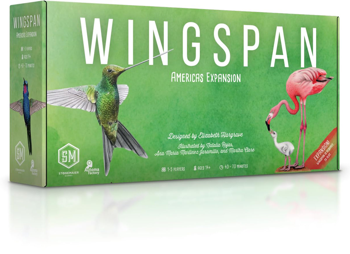 Stonemaier Wingspan Americas adds 111 new birds for varied gameplay.