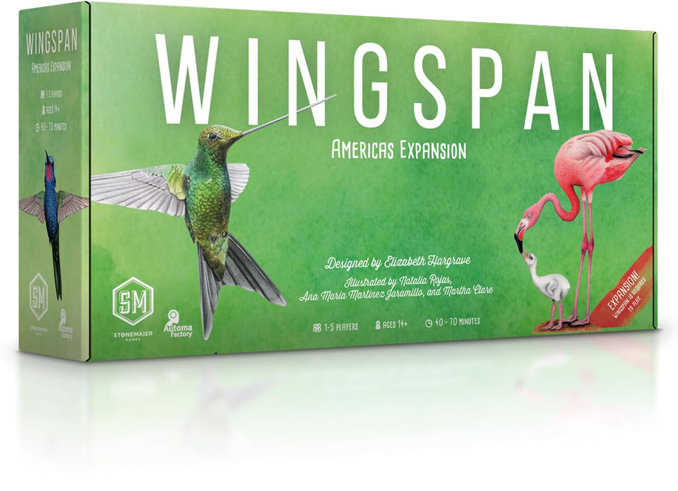 Stonemaier Wingspan Americas adds 111 new birds for varied gameplay.