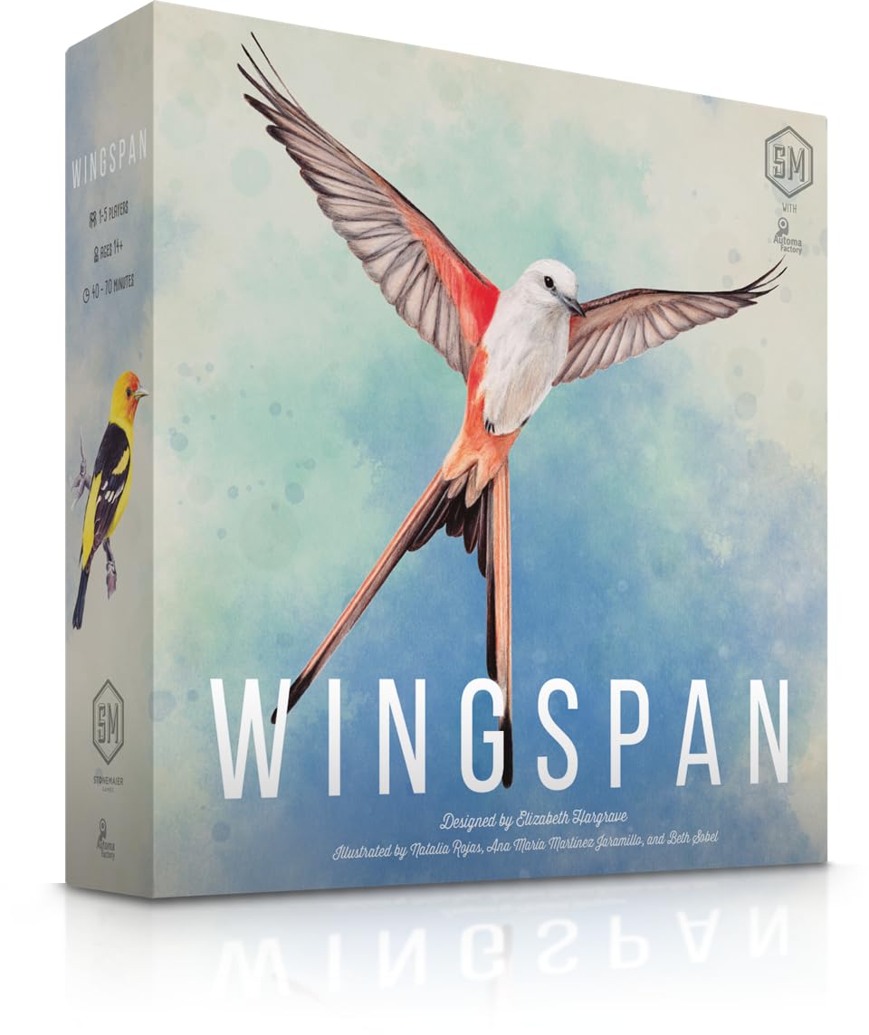 Stonemaier Wingspan base game cover showcasing award-winning strategy gameplay for families