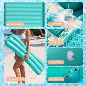 Large 87x63 inch design suitable for pools, beaches, and backyard lounging.