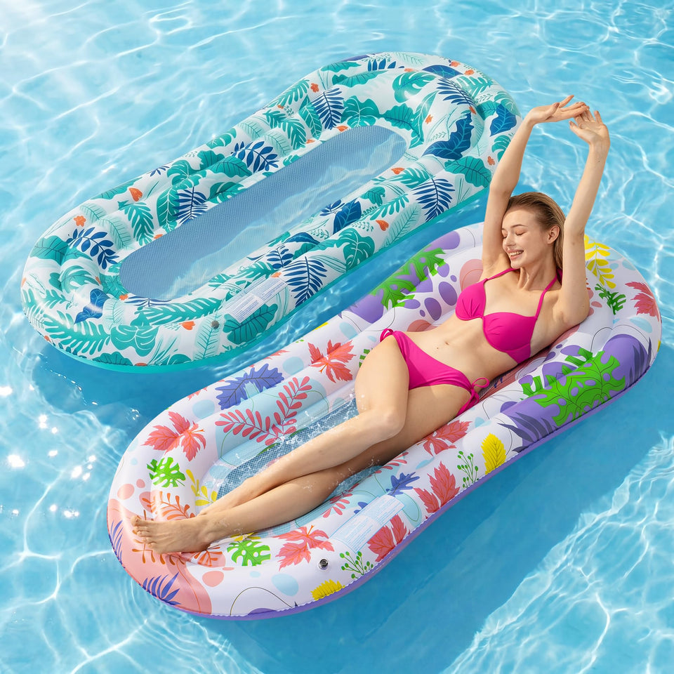 Stonful pool floats lounger 2-pack ideal for lounging in sunlit water