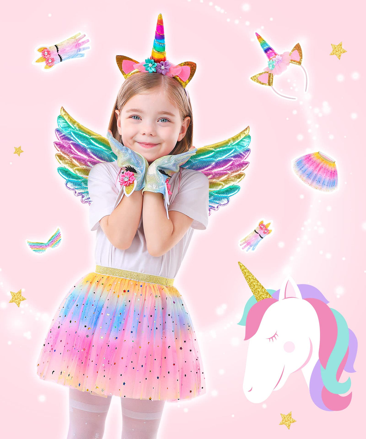 STOPKLAS princess crown, gloves, and wand for magical role-play moments.