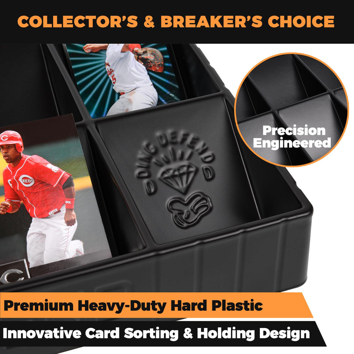 Storage Standard includes durable dividers for precise card separation.