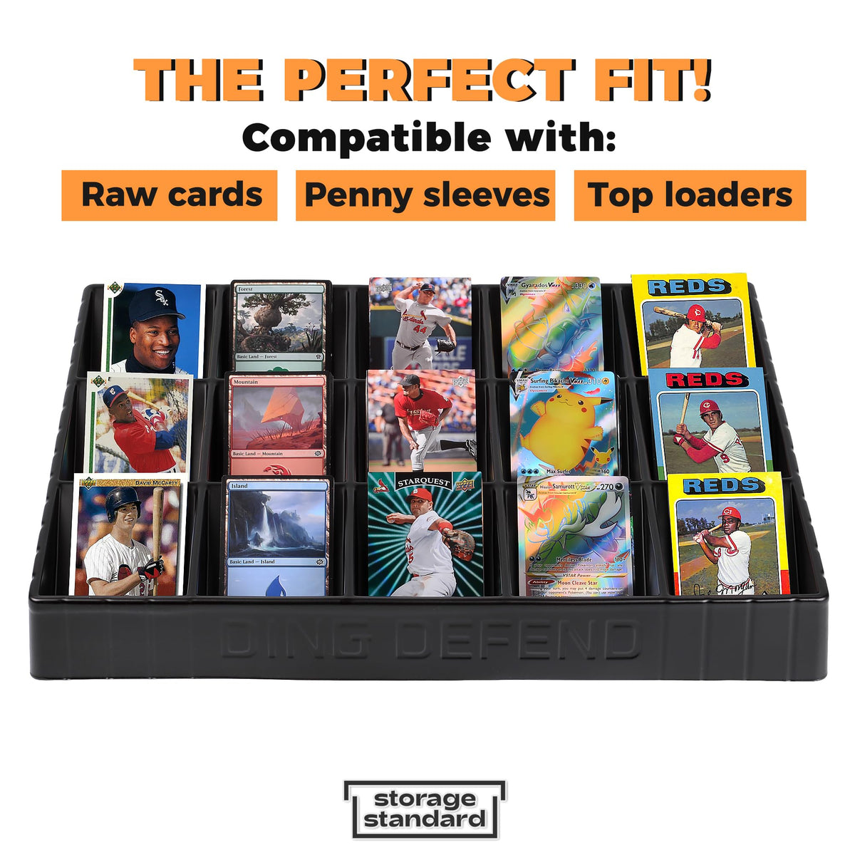 Storage Standard tabletop card collection sorter on desk.