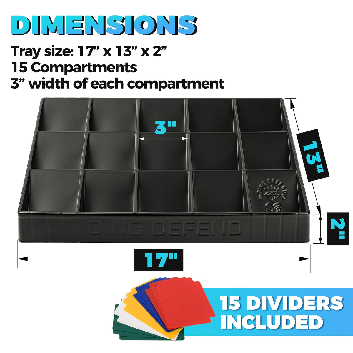 Storage Standard Card Sorting Tray with 15 compartments keeps raw and sleeved cards neatly separated