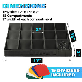 Storage Standard Card Sorting Tray with 15 compartments keeps raw and sleeved cards neatly separated