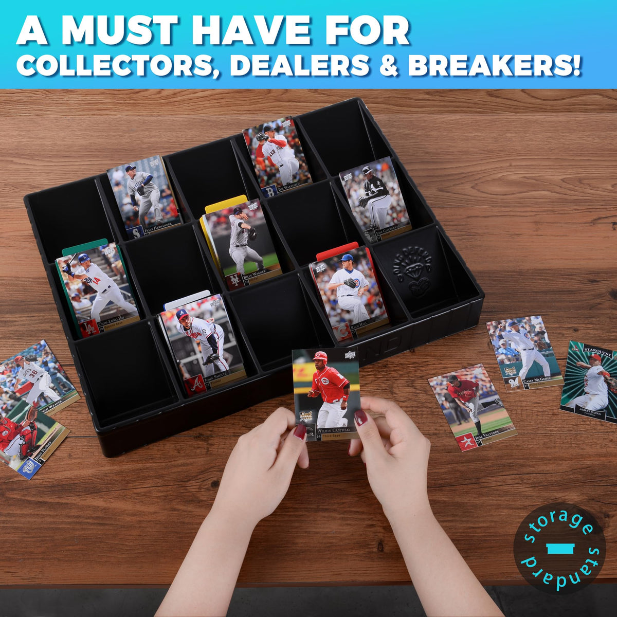 Storage Standard Card Sorting Tray supports stacking to maximize your workspace