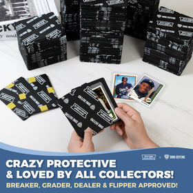 Durable plastic protects cards during handling and delivery.