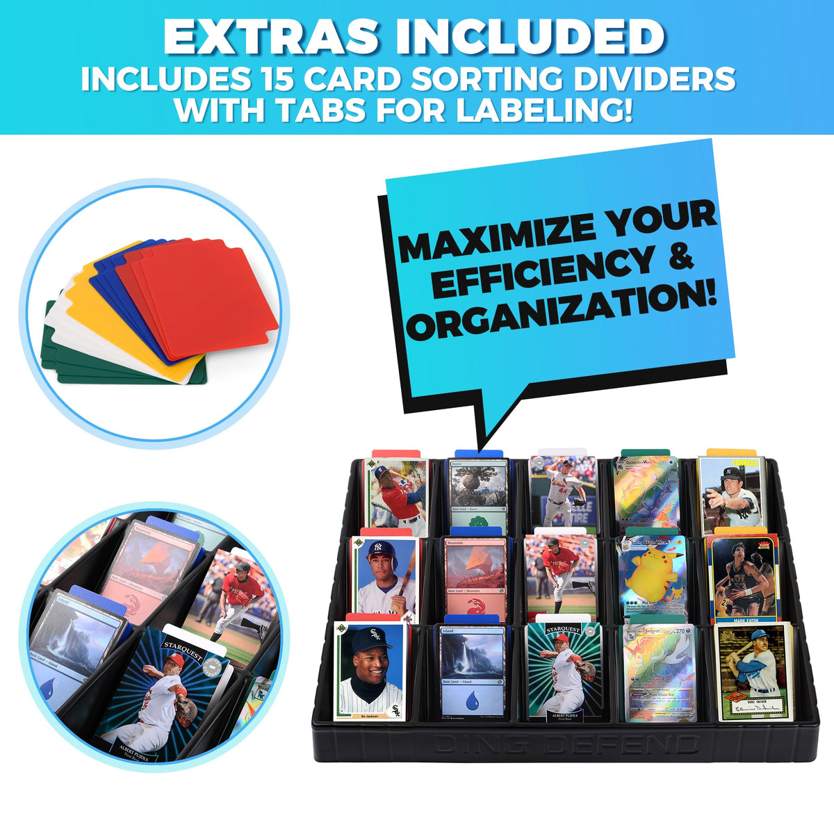 Storage Standard Card Sorting Tray stackable design enables vertical growth and space saving
