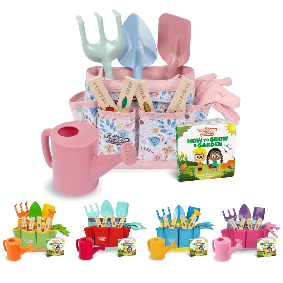 The Storybook Kids Explorers Club watering can for little gardeners with safe, easy-grip design