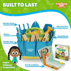 THE STORYBOOK KIDS EXPLORERS CLUB rake blue, helps toddlers learn scooping soil