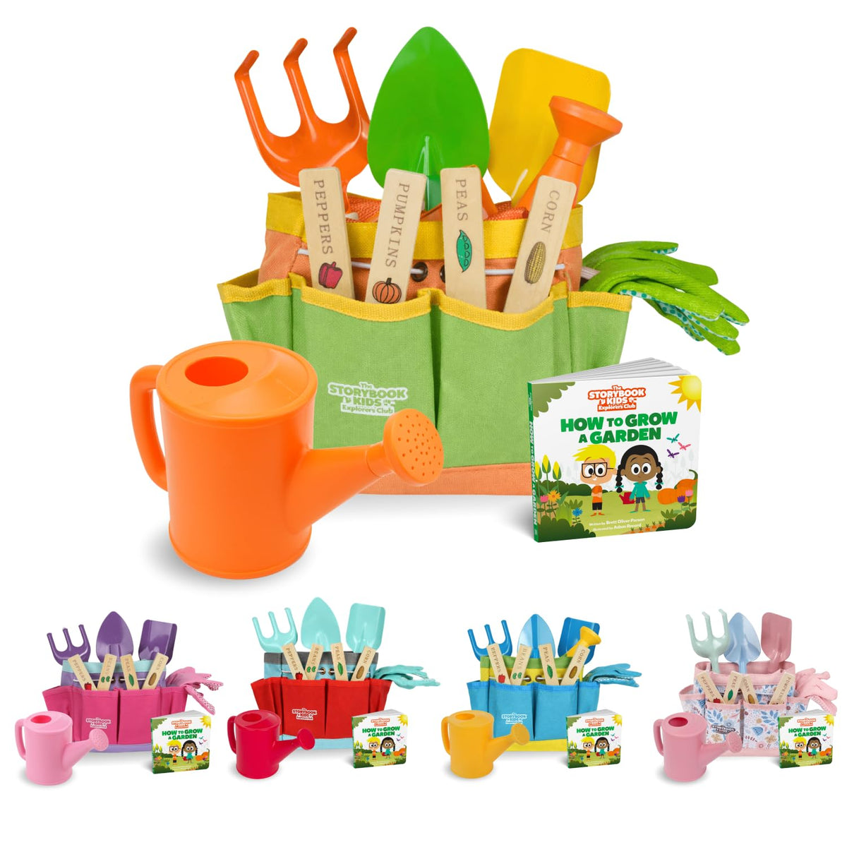 The Storybook Kids Explorers Club watering can for toddlers; easy watering for young gardeners