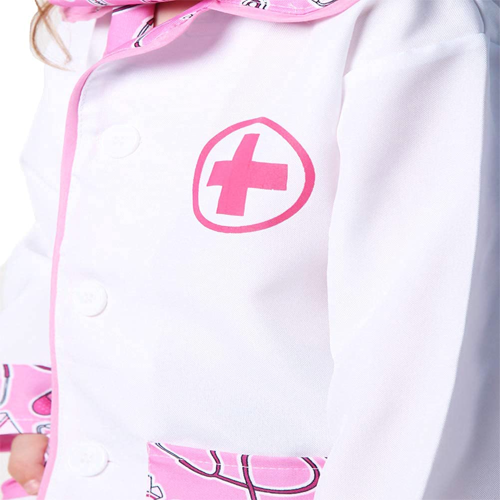 StoryBook Wishes doctor coat sleeve detail showing easy-on buttons for quick dressing