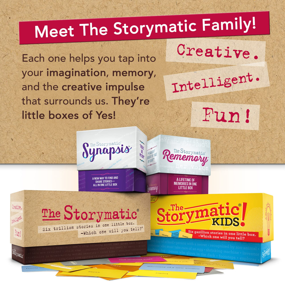 Storymatic Classic packaging highlights USA-made quality and origin.