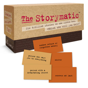 Storymatic Classic prompt cards spread on desk spark imaginative writing sessions.