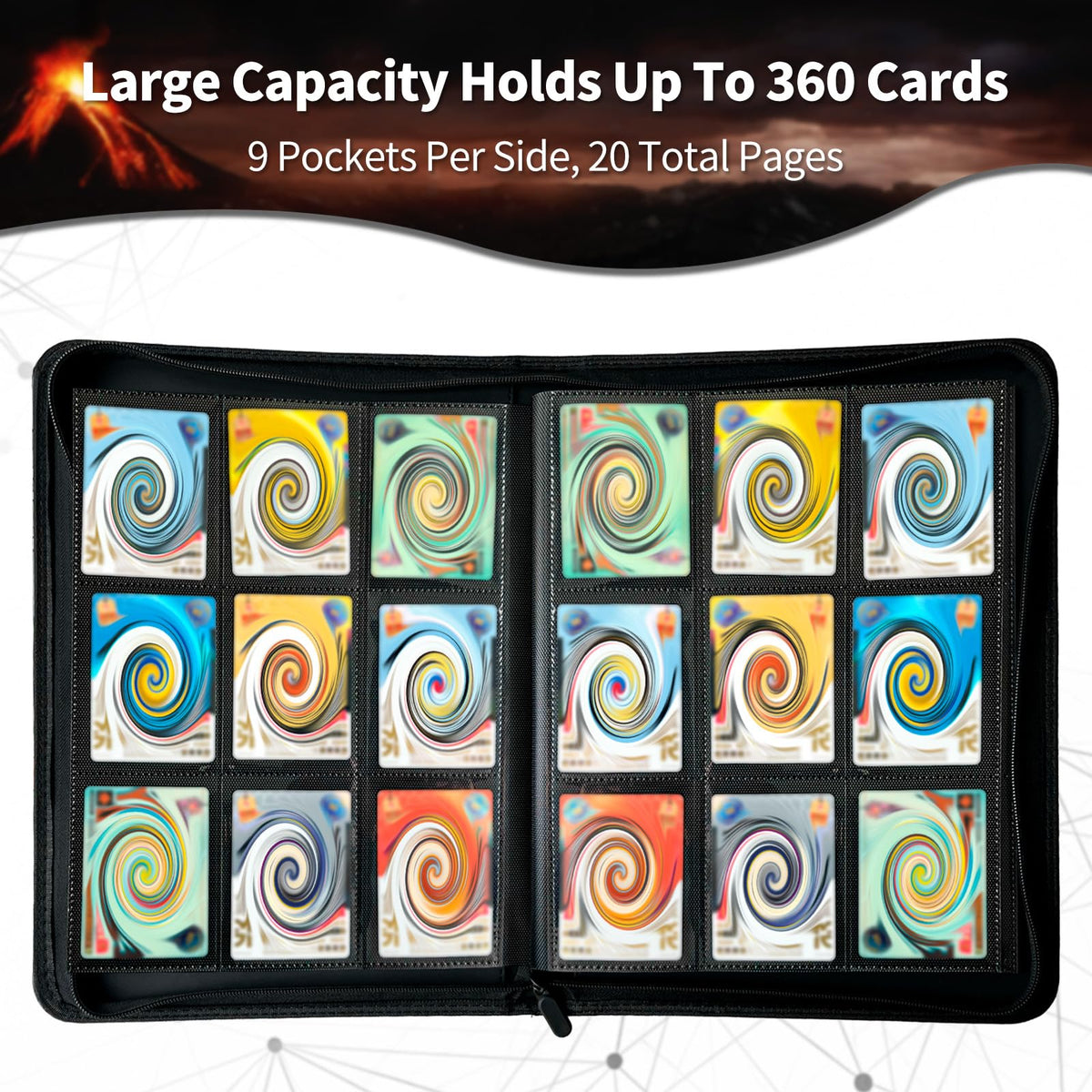 Stoytto zipper closure keeps cards secure during transport.