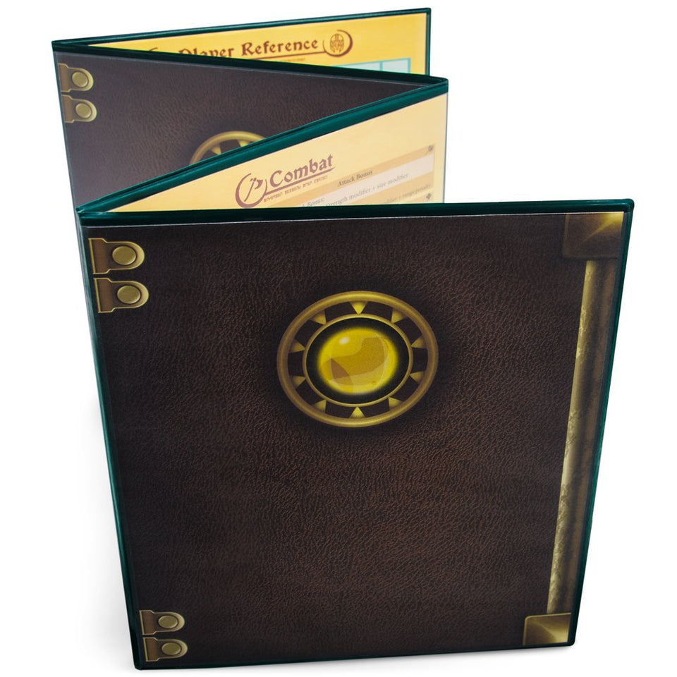 Stratagem Master’s Tome GM Screen front view with dry erase surface for quick session notes.
