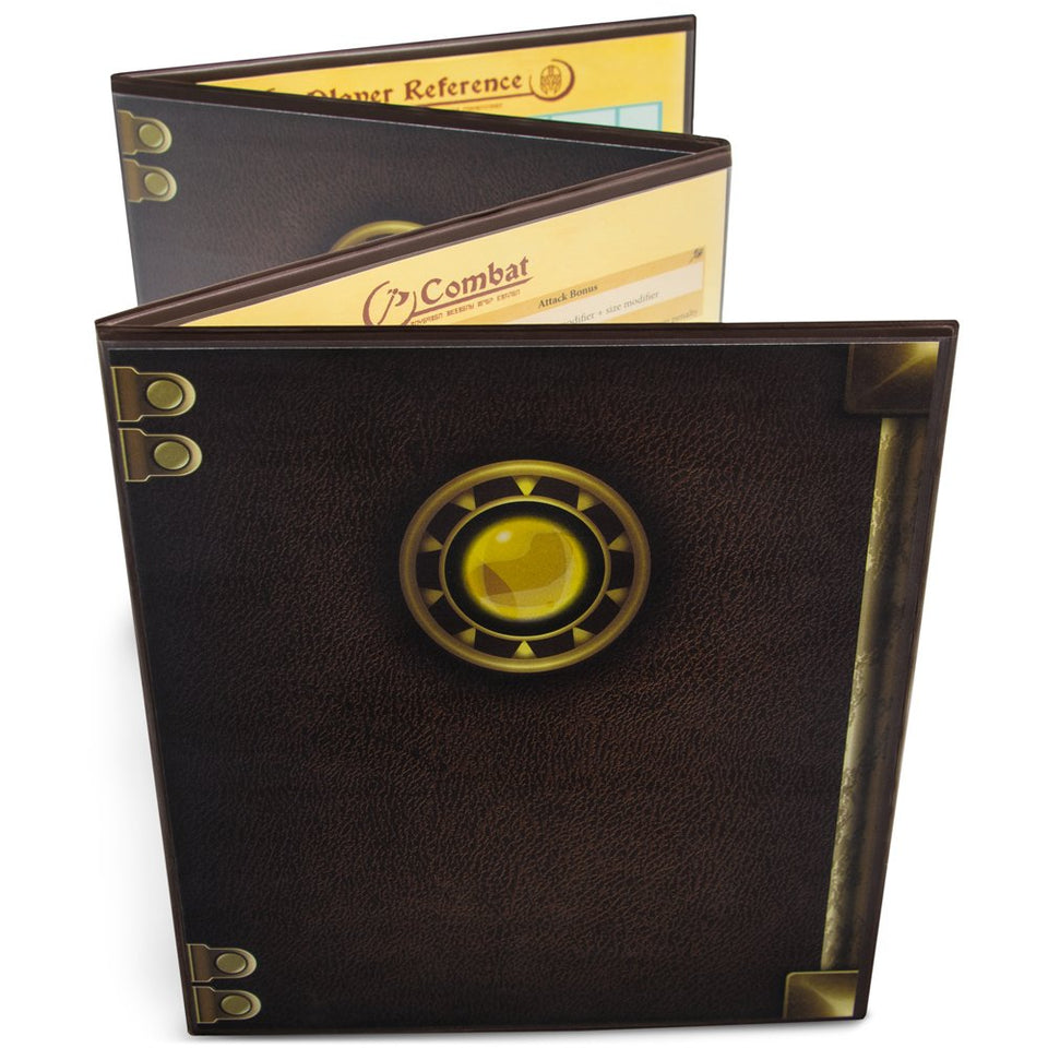 Stratagem The Master\u2019s Tome 4-panel GM screen with dry erase surface for quick notes