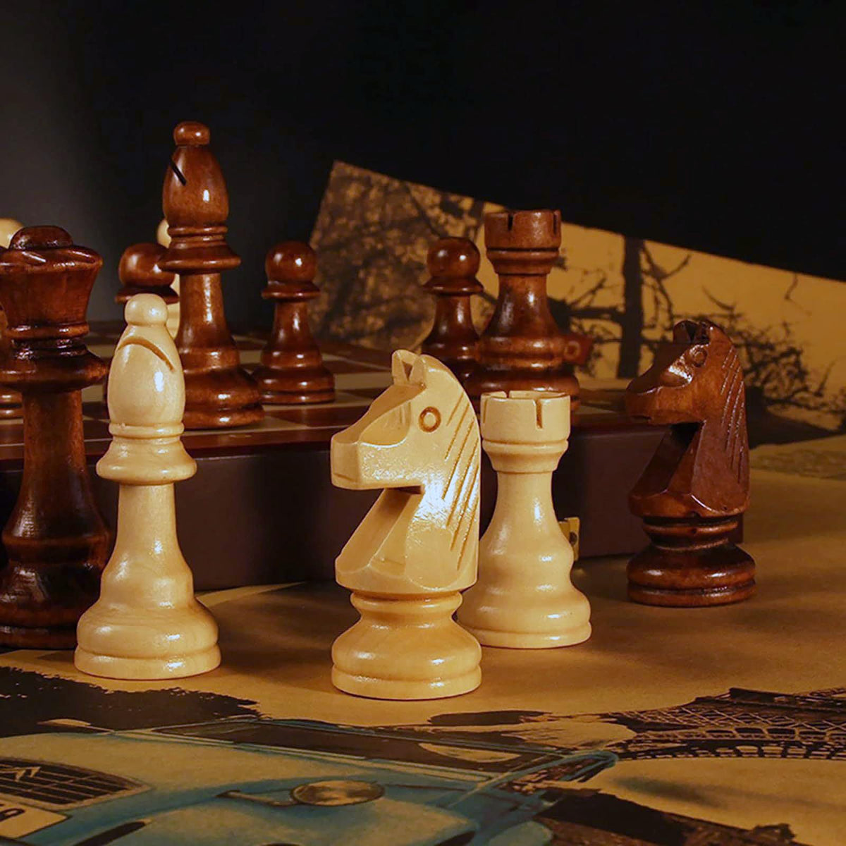 Strategyify handcrafted walnut pieces with hand-sanded finish for smooth, precise handling