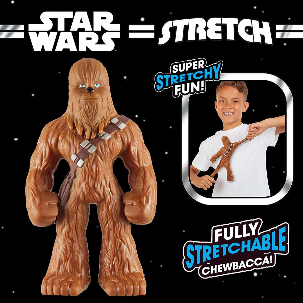STRETCH ARMSTRONG Chewbacca bowcaster detail in a stylized pose.
