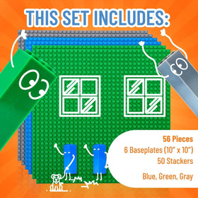 Strictly Briks gray 10x10 baseplate creates a neutral backdrop for city designs.