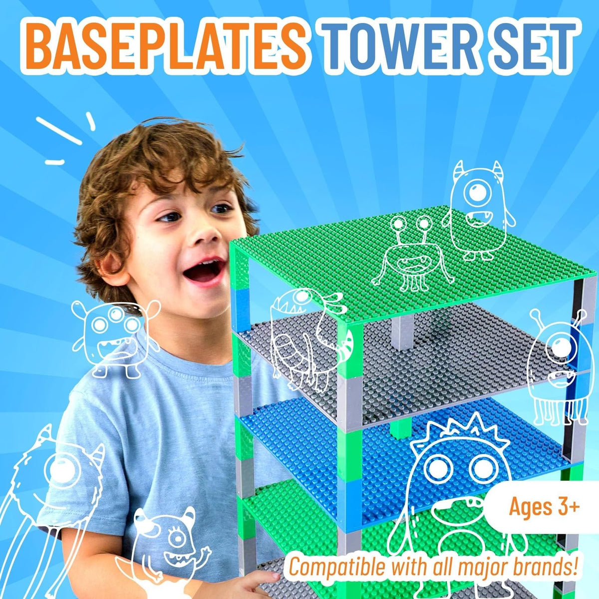 Strictly Briks green 10x10 baseplate offers a versatile base for bricks and scenes.