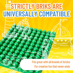 Strictly Briks baseplate LEGO-compatible fit—easy expansion with other bricks.