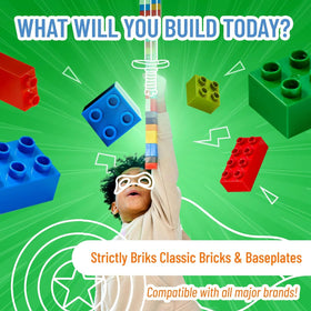 Durable Strictly Briks baseplates resist wear for long-lasting play.