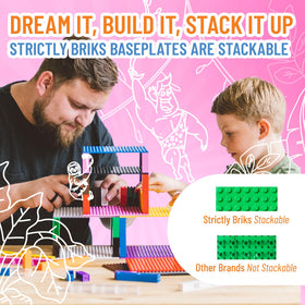 Strictly Briks mega-block board—sturdy surface that resists bending during play.