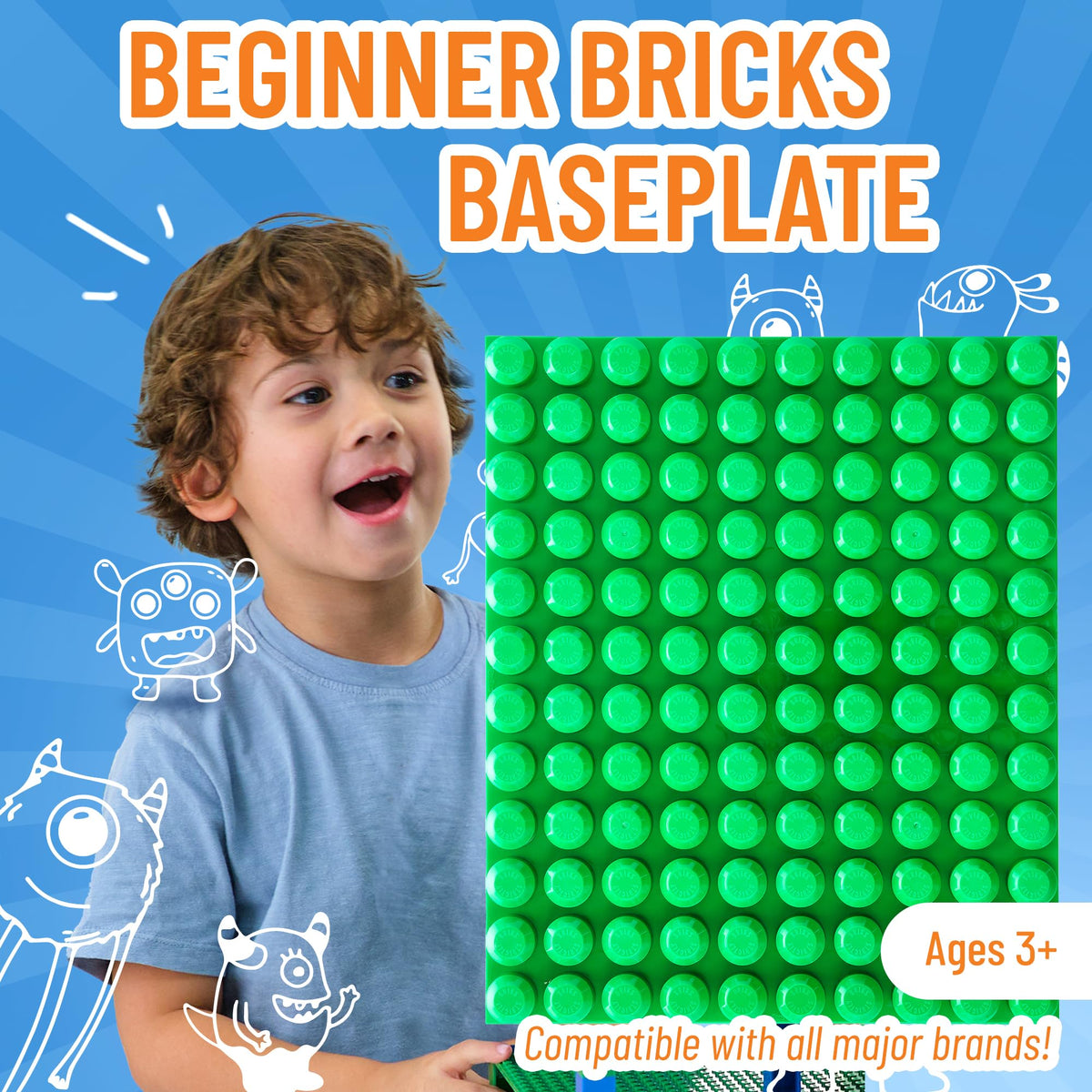 Strictly Briks stackable baseplate top view—ample space for expansive city builds.
