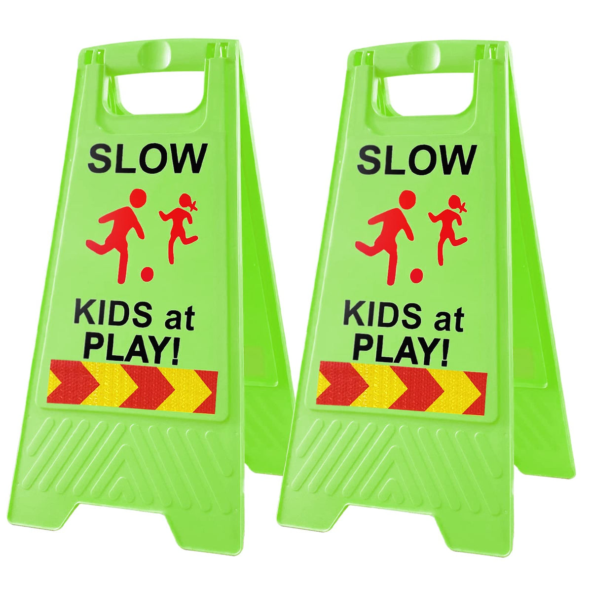 StrLon Slow Kids at Play sign, double-sided, boosts driver awareness from both directions.