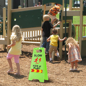StrLon sign folds flat for easy storage and quick deployment.