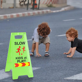 Two green signs in a 2-pack are ideal for yards, driveways, and parks.