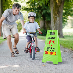Weighted base design keeps the sign upright in windy outdoor spaces.