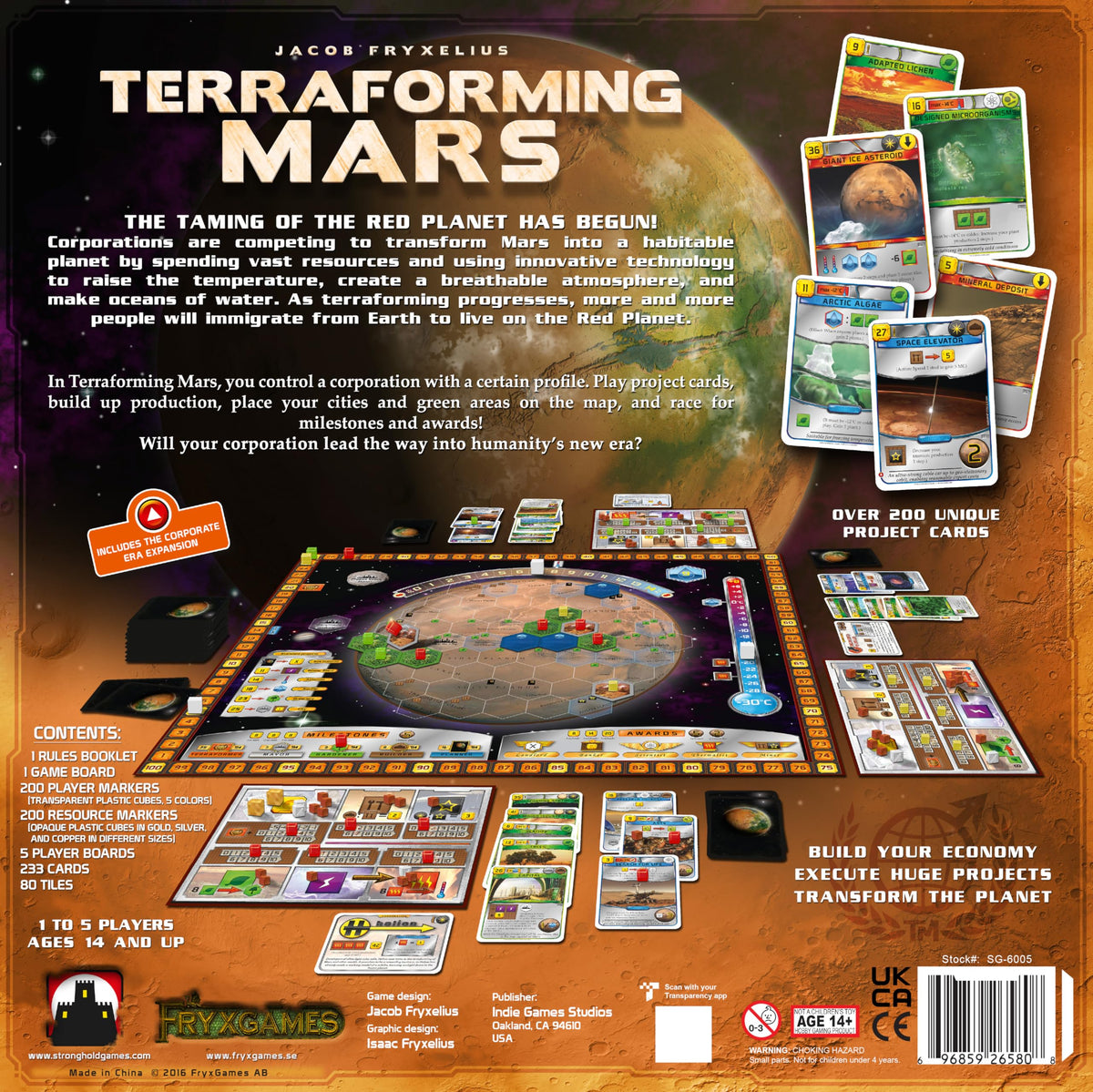 Terraforming Mars card draw shows diverse project cards for engine building.