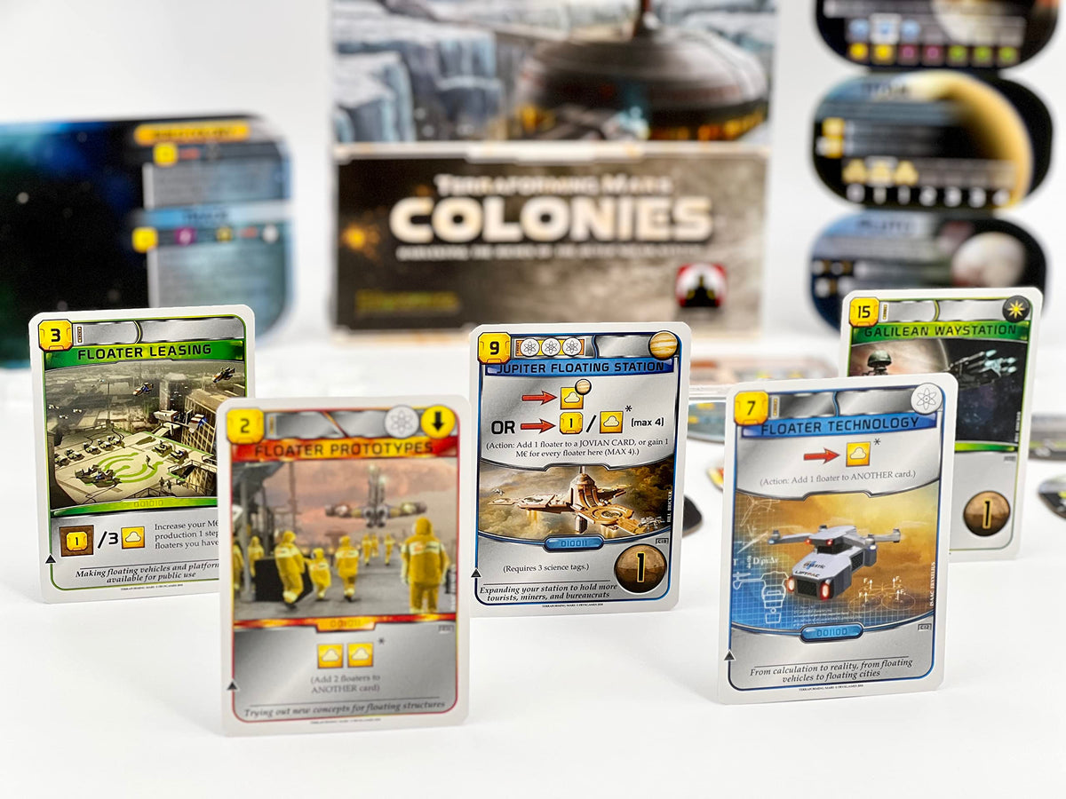 Stronghold Games' The Colonies product image conveys a rich, strategic space conquest vibe