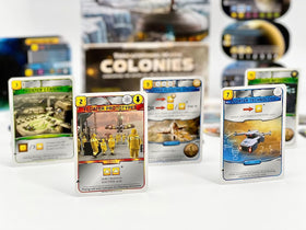 Stronghold Games Terraforming Mars: The Colonies card decks highlight strategic options and replayability