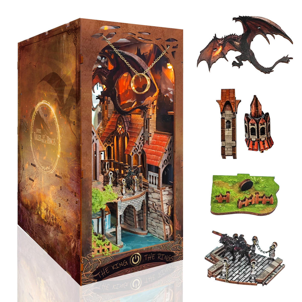 Strucwood Book Nook Kit on a shelf decor display enhances storytelling vibes