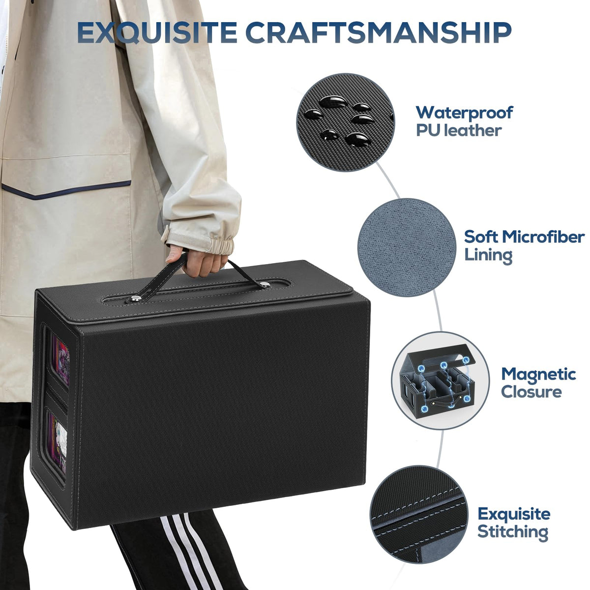 STTRBOX MTG storage box microfiber lining protects cards during transport.