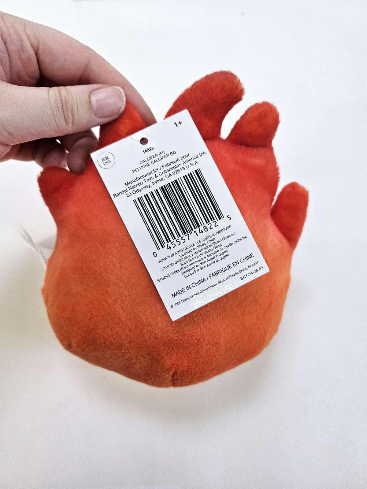 Calcifer plush care-friendly, easy spot-clean maintenance.