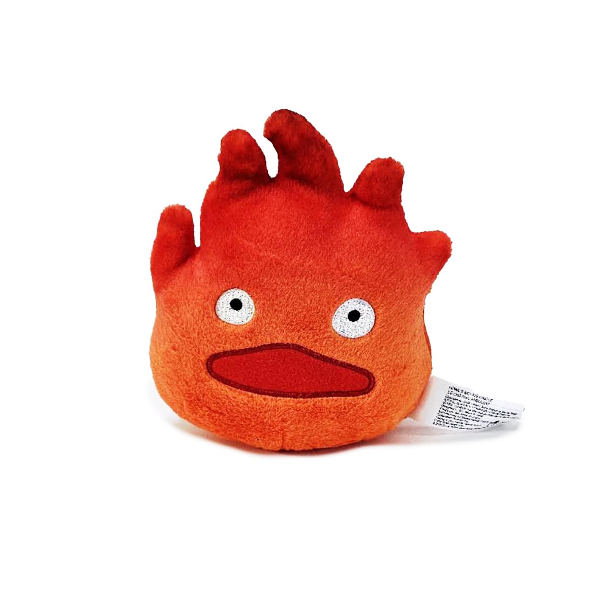 Studio Ghibli Calcifer plush front view, a perfect desk companion.