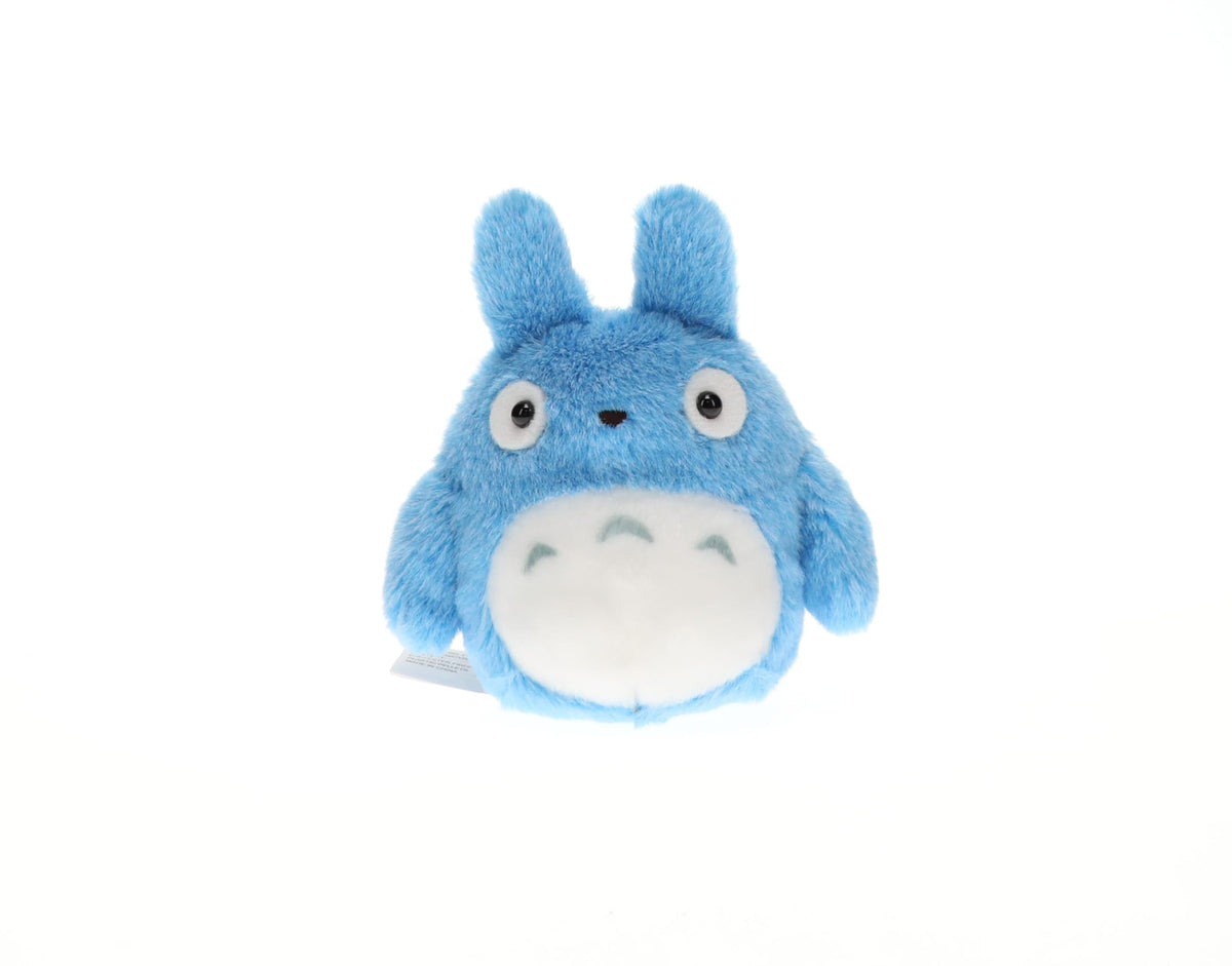 Studio Ghibli Totoro blue beanbag plush, 4-inch tall, ideal for desk or shelf decor.
