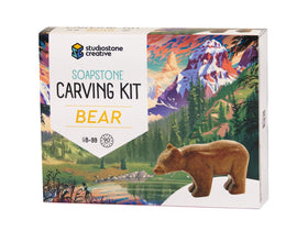 STUDIOSTONE CREATIVE bear carving kit—beginner-friendly at-home project for creative kids and adults