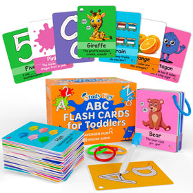 Study Key ABC flash cards alphabet set with bold visuals for early literacy practice
