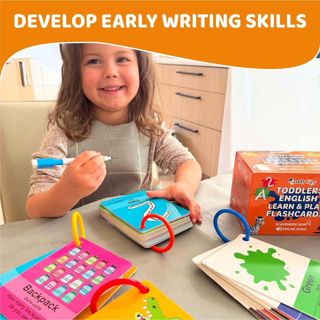 Study Key numbers flash cards foster counting skills through hands-on prompts