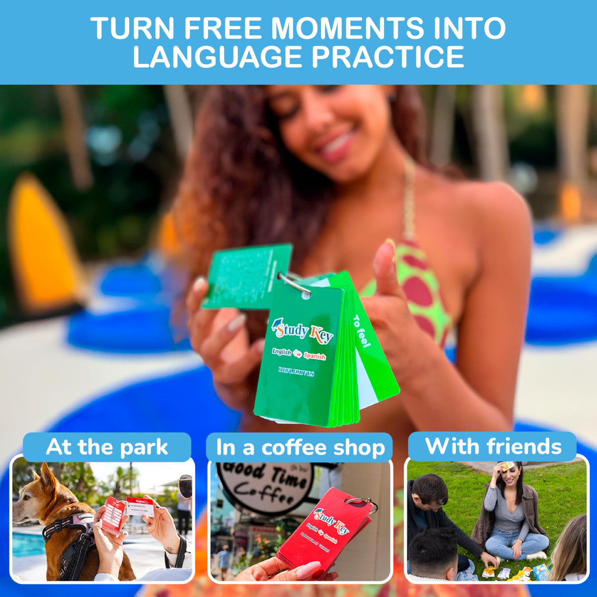 Study Key practice cards reinforce memory and retention
