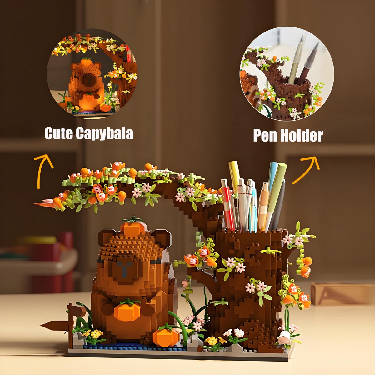 STUDYBOCKS Capybara tree and flowers scene adds colorful inspiration for creativity.