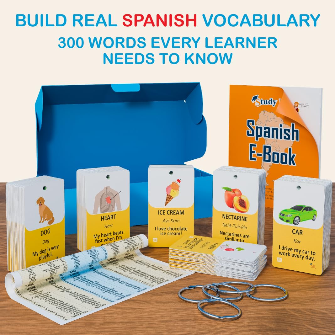 Study Key 300 flash cards: animals visuals to boost vocabulary.